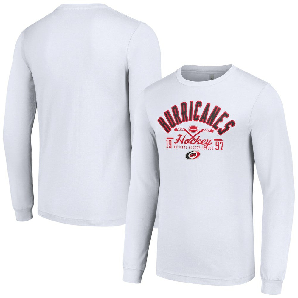 Carolina Hurricanes Starter Puck Long Sleeve T-Shirt - White T-shirts