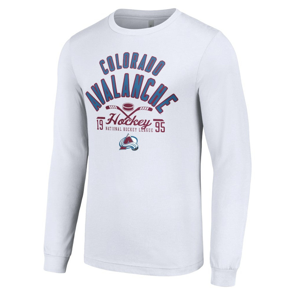 Colorado Avalanche Starter Puck Long Sleeve T-Shirt - White T-shirts
