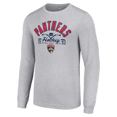 Florida Panthers Starter Puck Long Sleeve T-Shirt - Heather Gray T-shirts
