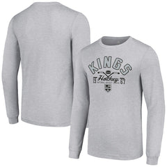 Los Angeles Kings Starter Puck Long Sleeve T-Shirt - Heather Gray T-shirts