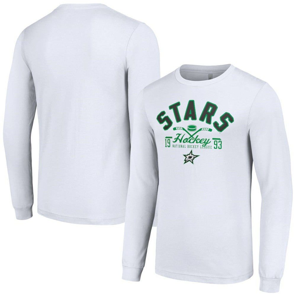 Dallas Stars Starter Puck Long Sleeve T-Shirt - White T-shirts