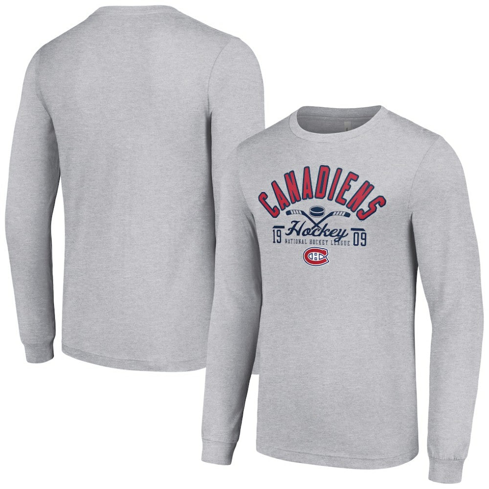 Montreal Canadiens Starter Puck Long Sleeve T-Shirt - Heather Gray T-shirts