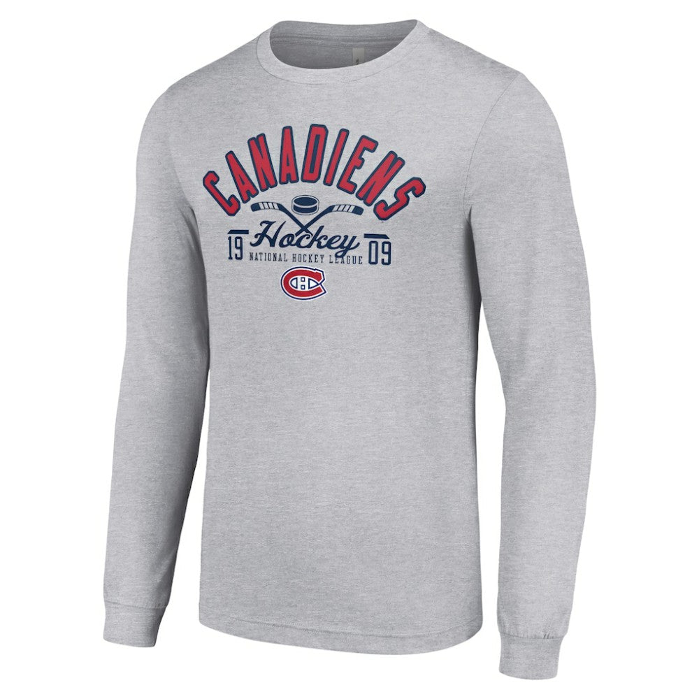 Montreal Canadiens Starter Puck Long Sleeve T-Shirt - Heather Gray T-shirts
