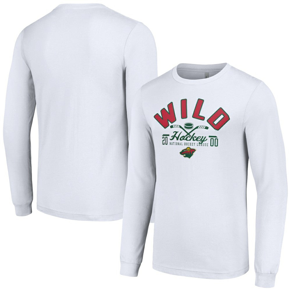 Minnesota Wild Starter Puck Long Sleeve T-Shirt - White T-shirts