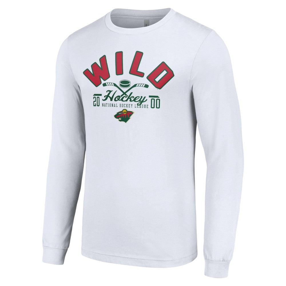 Minnesota Wild Starter Puck Long Sleeve T-Shirt - White T-shirts