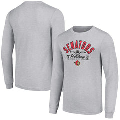 Ottawa Senators Starter Puck Long Sleeve T-Shirt - Heather Gray T-shirts