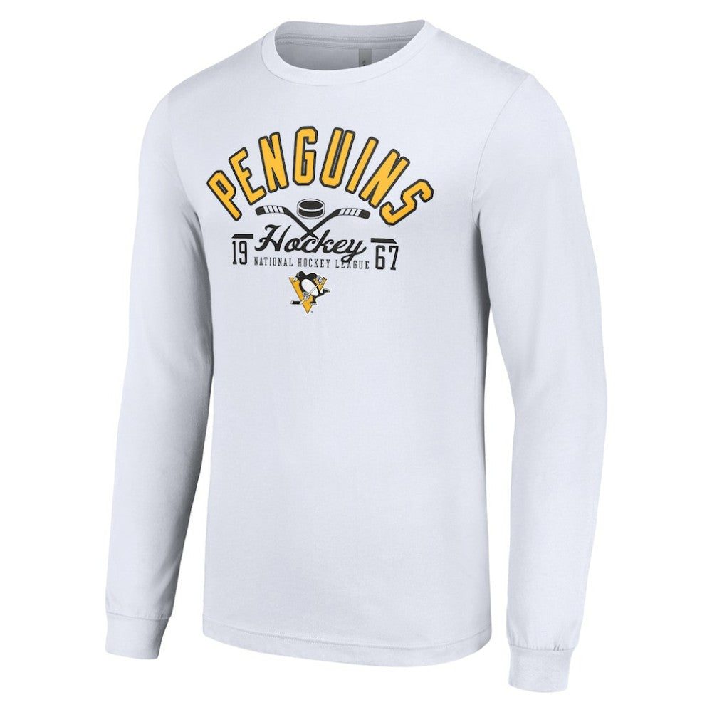 Pittsburgh Penguins Starter Puck Long Sleeve T-Shirt - White T-shirts