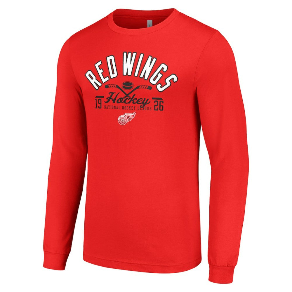 Detroit Red Wings Starter Puck Long Sleeve T-Shirt - Red T-shirts