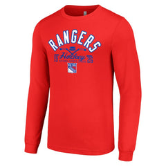 New York Rangers Starter Puck Long Sleeve T-Shirt - Red T-shirts