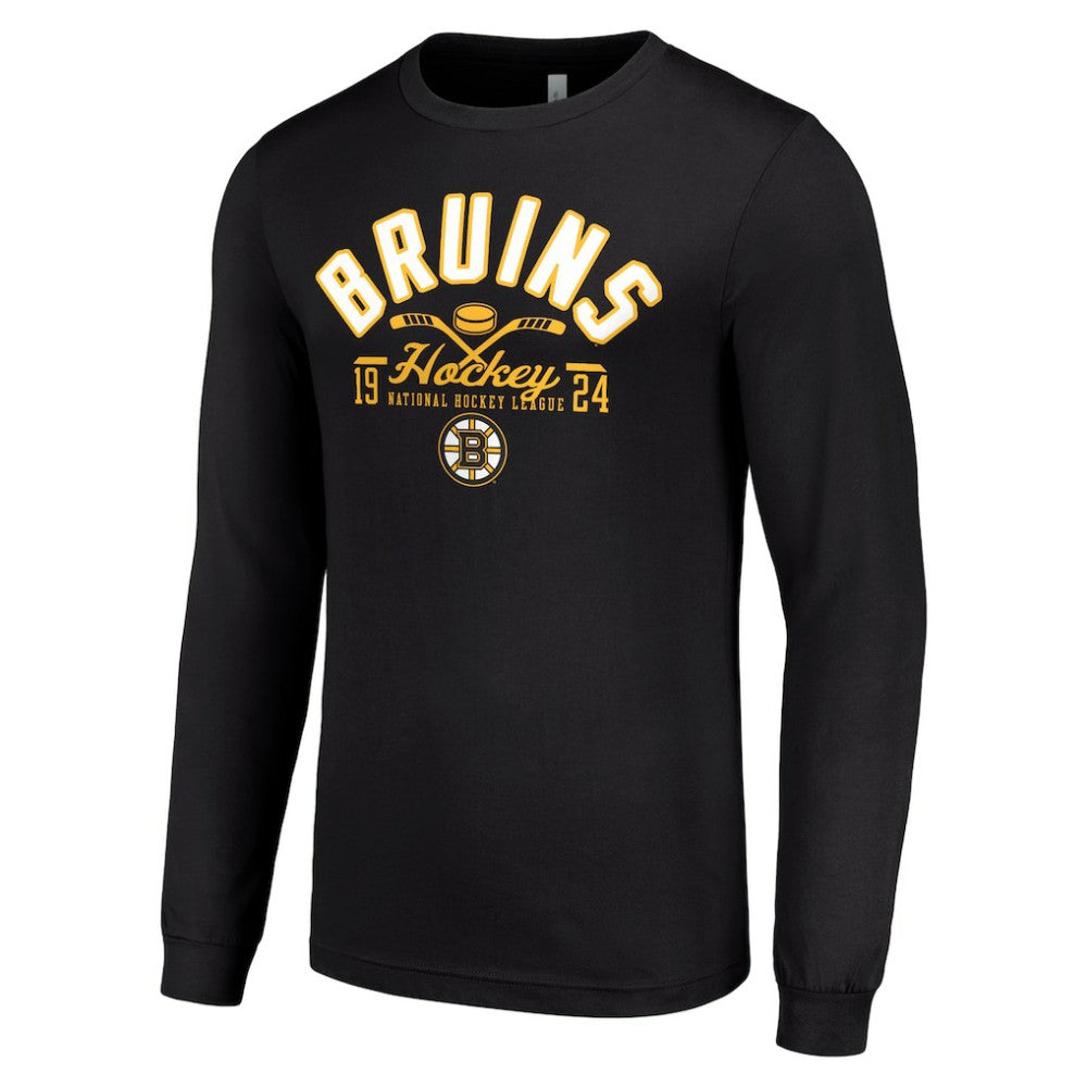 Boston Bruins Starter Puck Long Sleeve T-Shirt - Black T-shirts