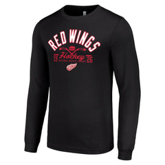 Detroit Red Wings Starter Puck Long Sleeve T-Shirt - Black T-shirts