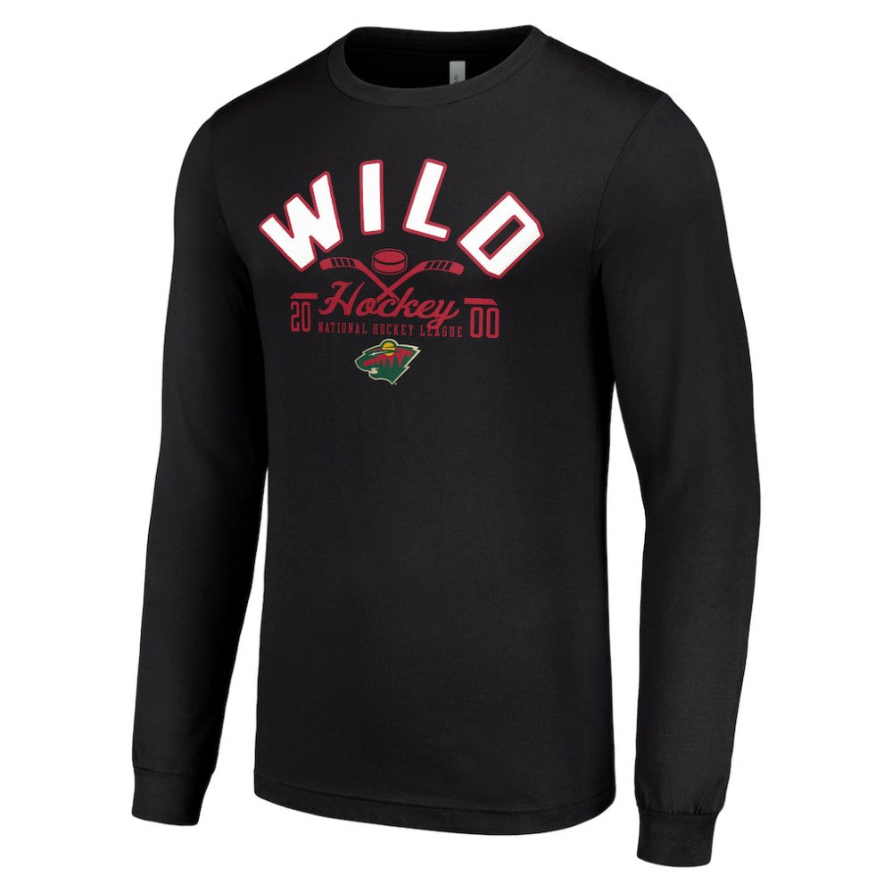 Minnesota Wild Starter Puck Long Sleeve T-Shirt - Black T-shirts