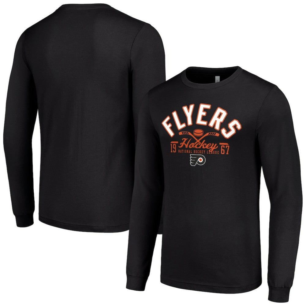 Philadelphia Flyers Starter Puck Long Sleeve T-Shirt - Black T-shirts