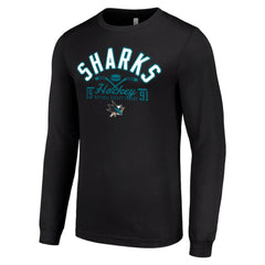 San Jose Sharks Starter Puck Long Sleeve T-Shirt - Black T-shirts