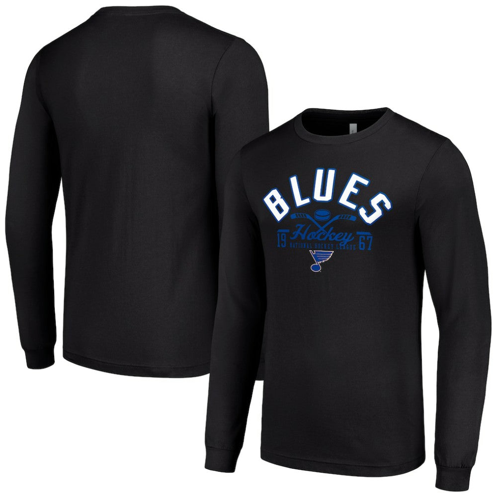 St. Louis Blues Starter Puck Long Sleeve T-Shirt - Black T-shirts