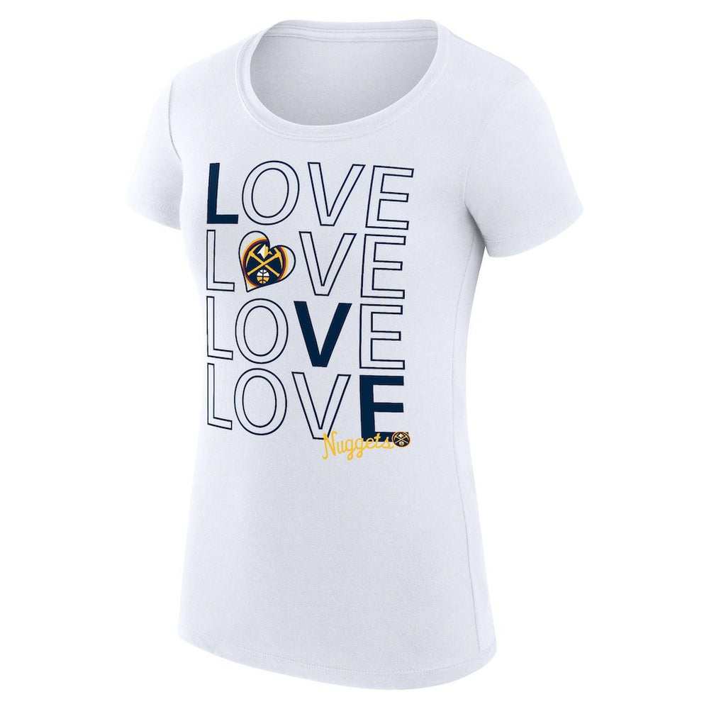 Denver Nuggets G-III 4Her by Carl Banks Women's Super-Slim Fit Lightweight Basketball Love T-Shirt sale - White on sale