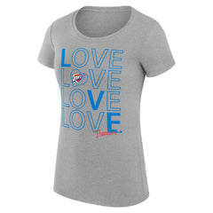 Oklahoma City Thunder G-III 4Her by Carl Banks Women's Super-Slim Fit Lightweight Basketball Love T-Shirt - Heather Gray for sale