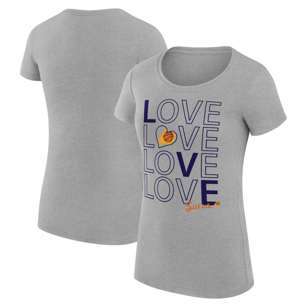 Phoenix Suns G-III 4Her by Carl Banks Women's Super-Slim Fit Lightweight Basketball Love T-Shirt - Heather Gray cheap