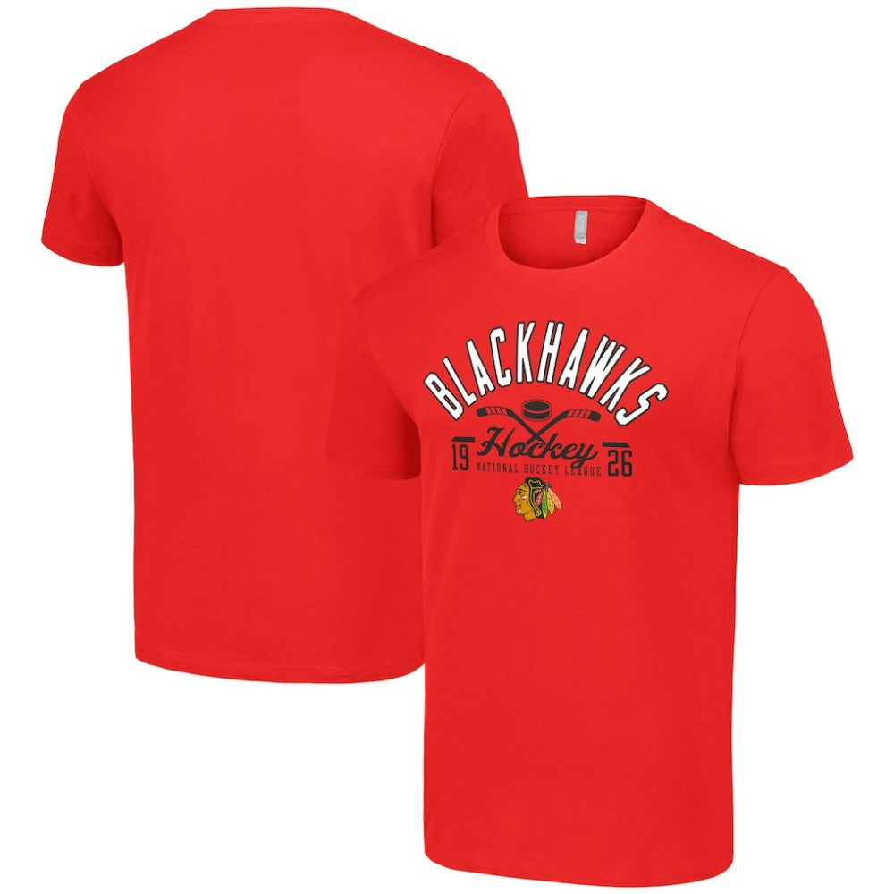 Chicago Blackhawks Starter Half Puck T-Shirt - Red T-shirts
