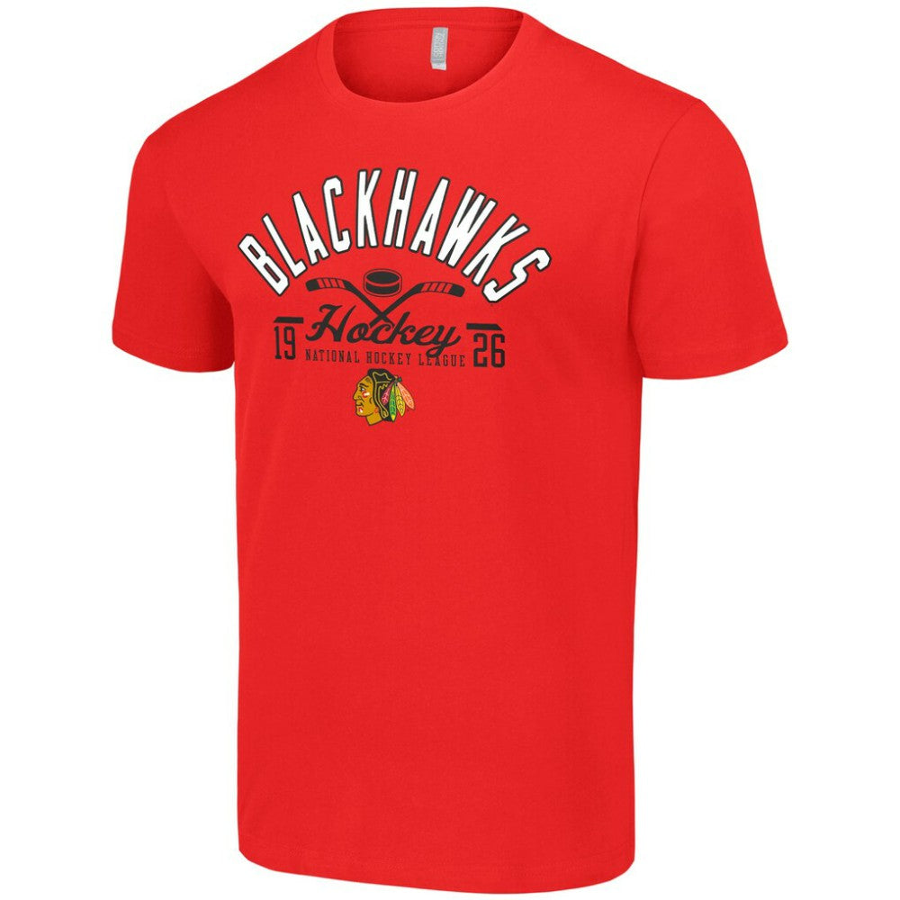 Chicago Blackhawks Starter Half Puck T-Shirt - Red T-shirts