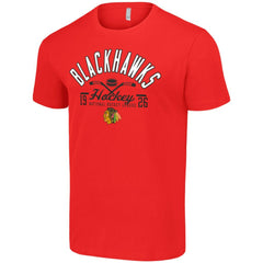 Chicago Blackhawks Starter Half Puck T-Shirt - Red T-shirts