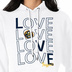 Denver Nuggets G-III 4Her by Carl Banks Women's Basketball Love Fleece Pullover Hoodie sale - White discount