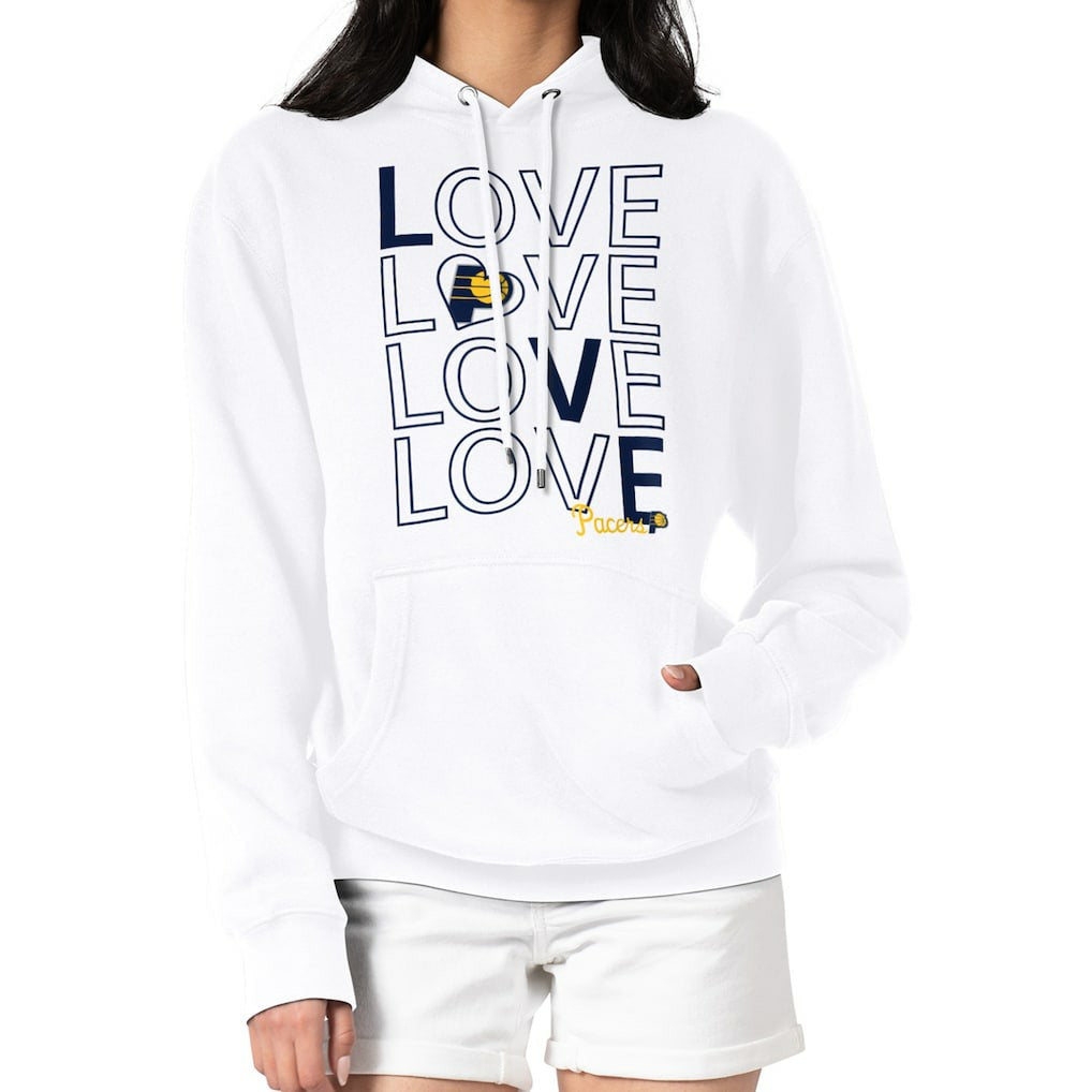 Indiana Pacers G-III 4Her by Carl Banks Women's Basketball Love Fleece Pullover Hoodie - White outlet