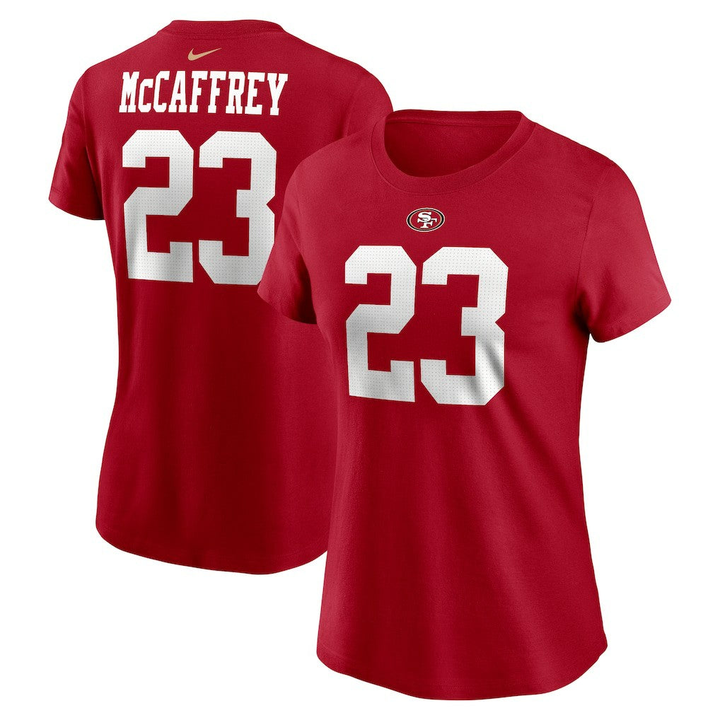 Christian McCaffrey San Francisco 49ers Women's Player Name & Number T-Shirt - Scarlet sale