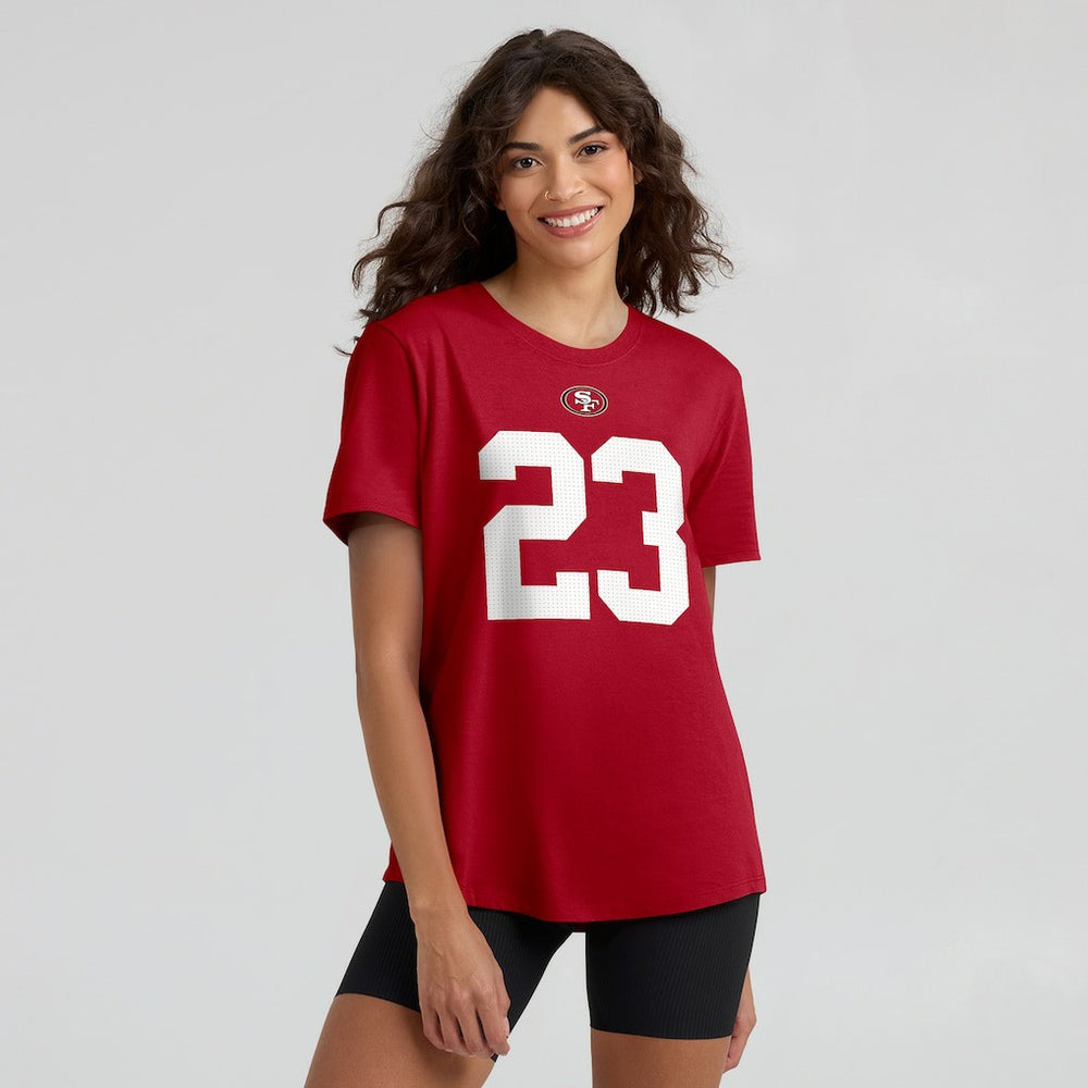 Christian McCaffrey San Francisco 49ers Women's Player Name & Number T-Shirt - Scarlet sale