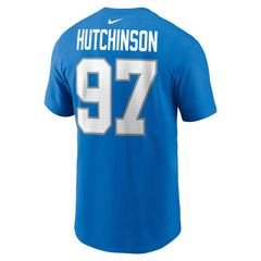 Aidan Hutchinson Detroit Lions Name & Number T-Shirt - Blue sale