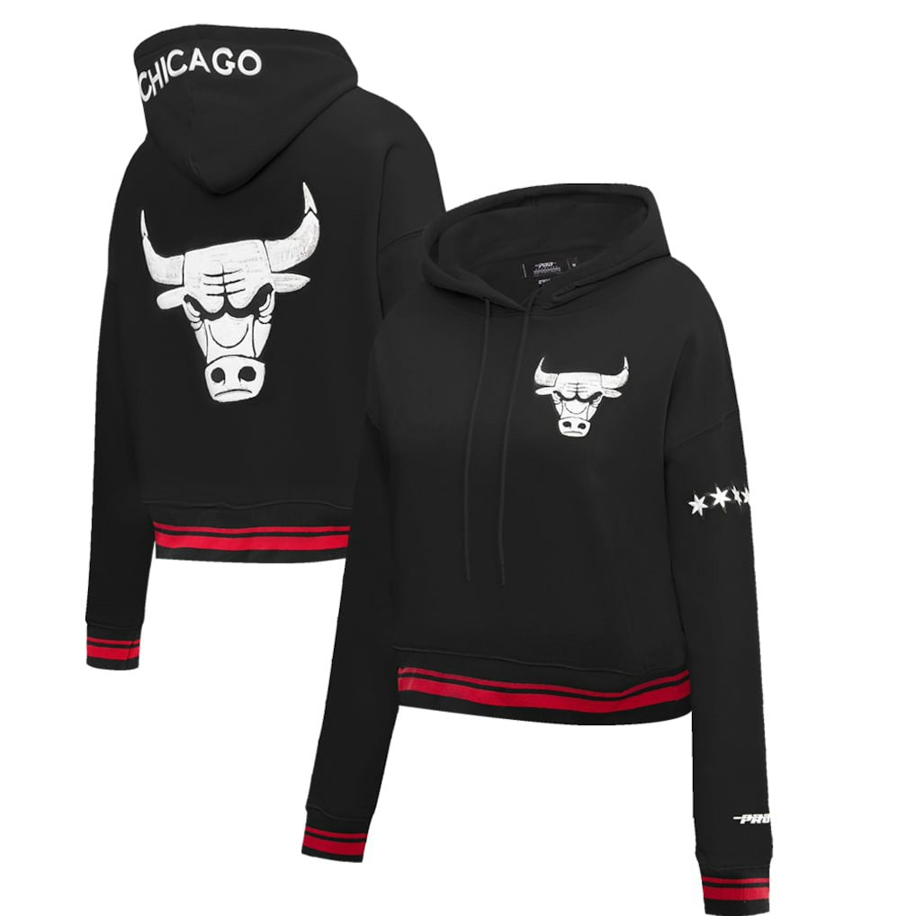 Chicago Bulls Pro Standard Women's 2023/24 City Edition Cropped Pullover Hoodie - Black cheap