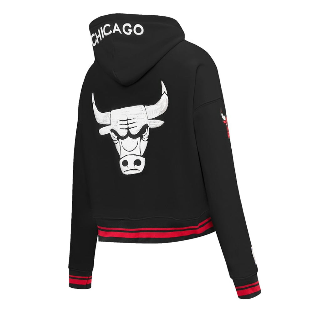 Chicago Bulls Pro Standard Women's 2023/24 City Edition Cropped Pullover Hoodie - Black cheap