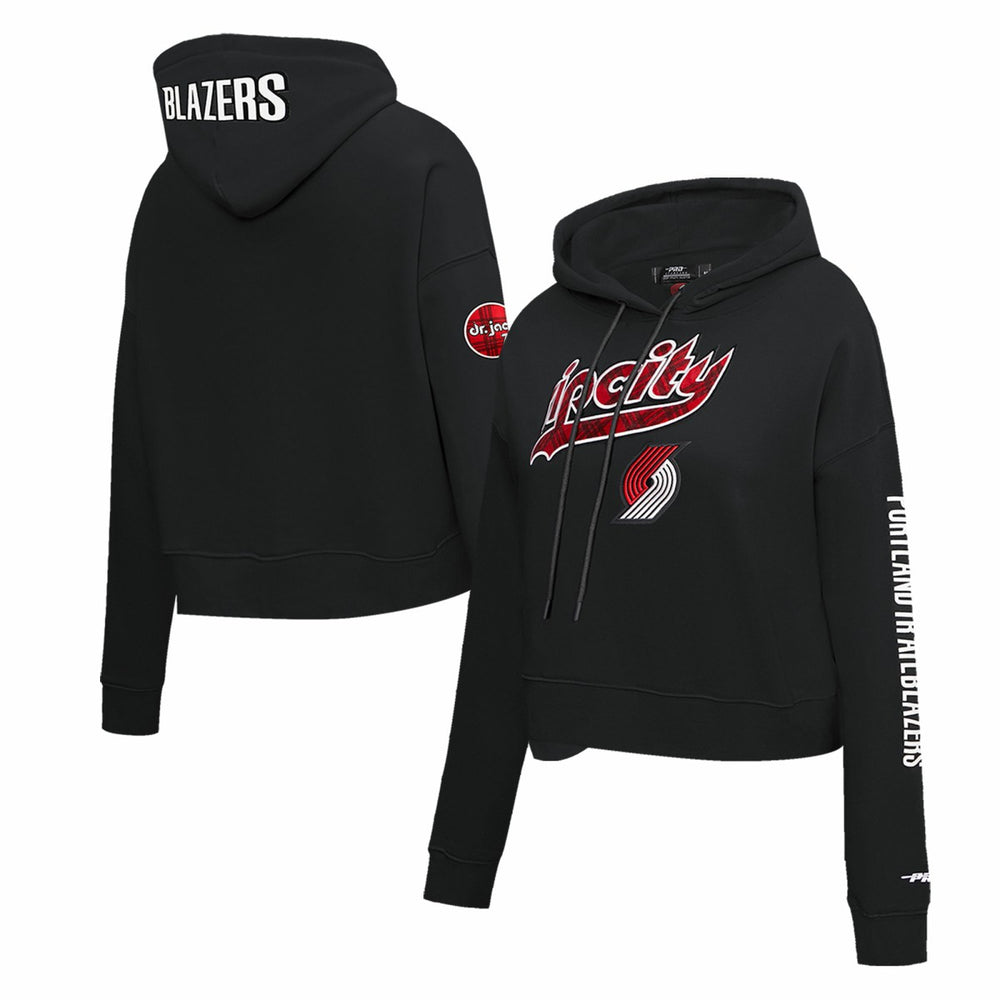 Portland Trail Blazers Pro Standard Women's 2023/24 City Edition Cropped Pullover Hoodie - Black shop