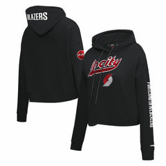 Portland Trail Blazers Pro Standard Women's 2023/24 City Edition Cropped Pullover Hoodie - Black shop