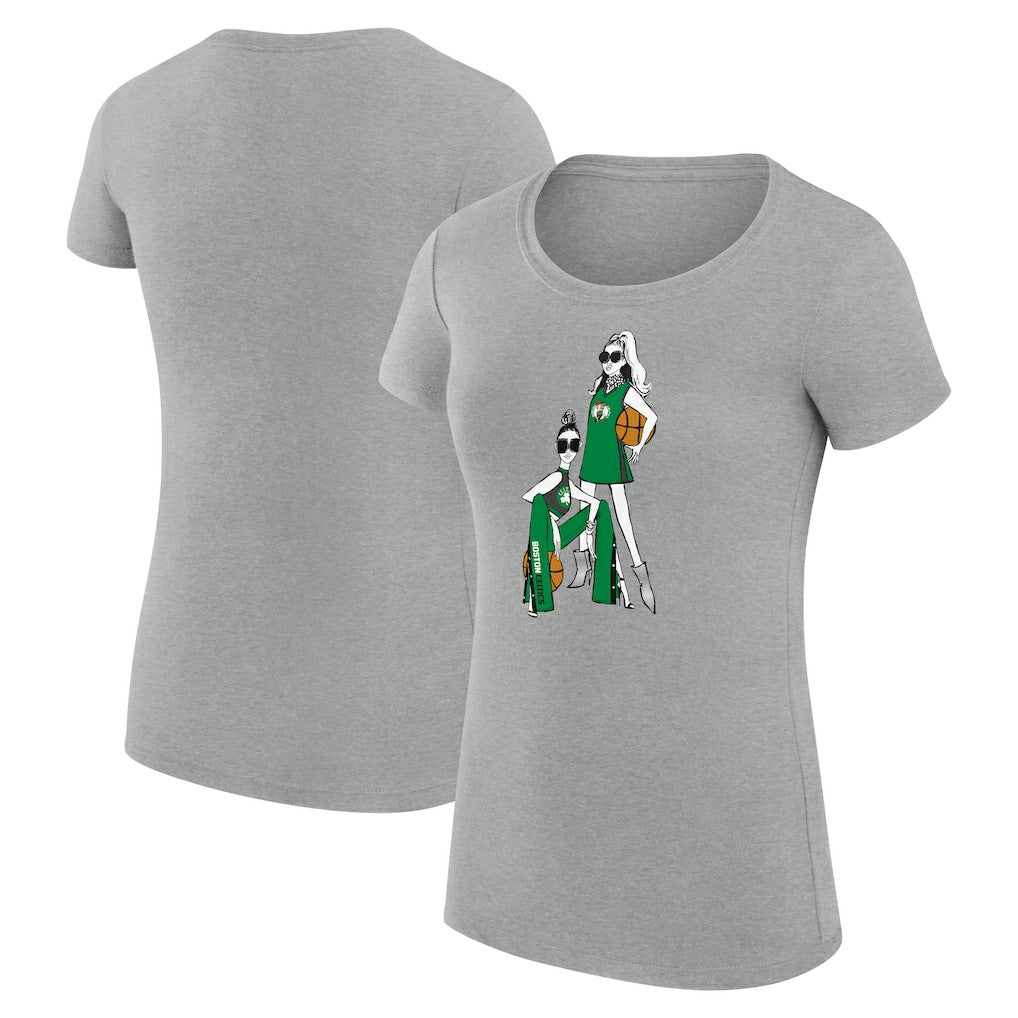 Boston Celtics G-III 4Her by Carl Banks Women's Super-Slim Fit Lightweight Basketball Girls T-Shirt - Heather Gray sale