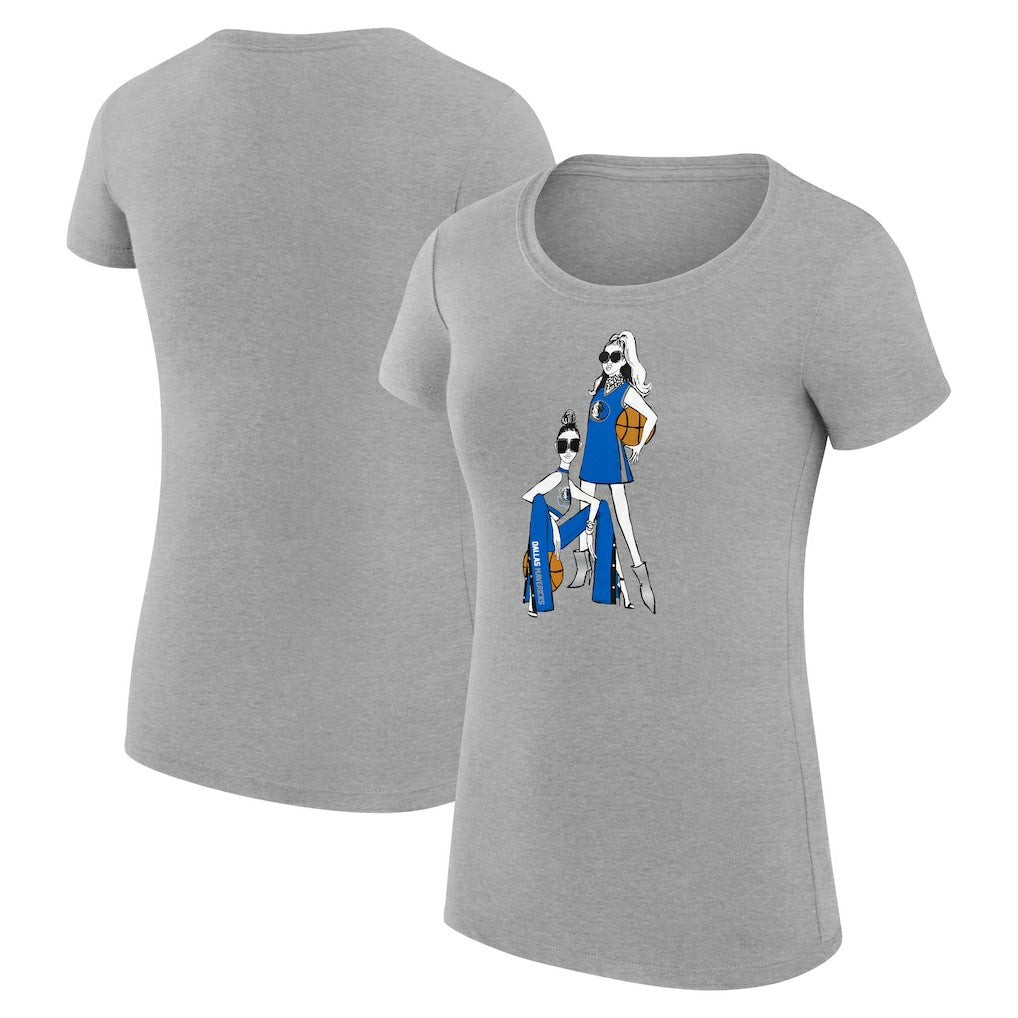 Dallas Mavericks G-III 4Her by Carl Banks Women's Super-Slim Fit Lightweight Basketball Girls T-Shirt sale - Heather Gray shop
