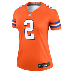 Patrick Surtain II Denver Broncos Women's Alternate Legend Player Performance Top - Mile High Collection 1977 Throwback Orange on sale