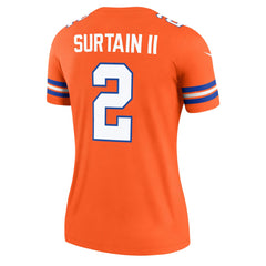 Patrick Surtain II Denver Broncos Women's Alternate Legend Player Performance Top - Mile High Collection 1977 Throwback Orange on sale