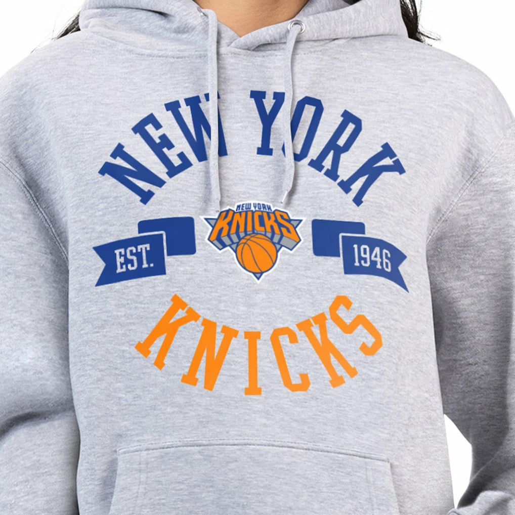 New York Knicks G-III 4Her by Carl Banks Women's City Pullover Hoodie - Heather Gray sale