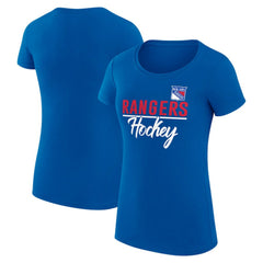 New York Rangers G-III 4Her by Carl Banks Women's Super-Slim Fit Lightweight Team Sport T-Shirt - Blue T-shirts
