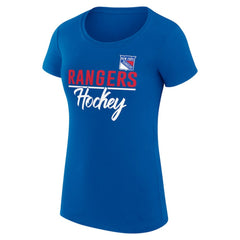 New York Rangers G-III 4Her by Carl Banks Women's Super-Slim Fit Lightweight Team Sport T-Shirt - Blue T-shirts