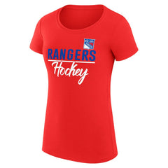 New York Rangers G-III 4Her by Carl Banks Women's Super-Slim Fit Lightweight Team Sport T-Shirt - Red T-shirts