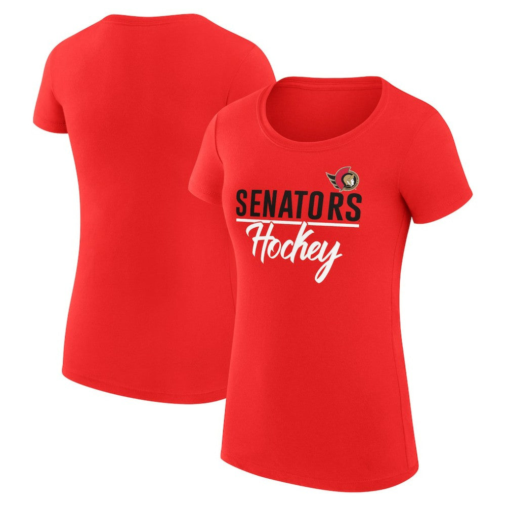 Ottawa Senators G-III 4Her by Carl Banks Women's Super-Slim Fit Lightweight Team Sport T-Shirt - Red T-shirts