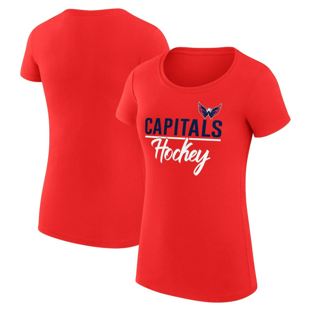 Washington Capitals G-III 4Her by Carl Banks Women's Super-Slim Fit Lightweight Team Sport T-Shirt - Red T-shirts