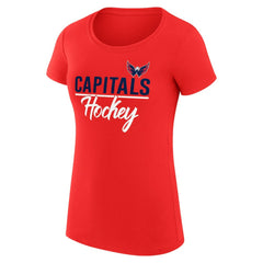 Washington Capitals G-III 4Her by Carl Banks Women's Super-Slim Fit Lightweight Team Sport T-Shirt - Red T-shirts