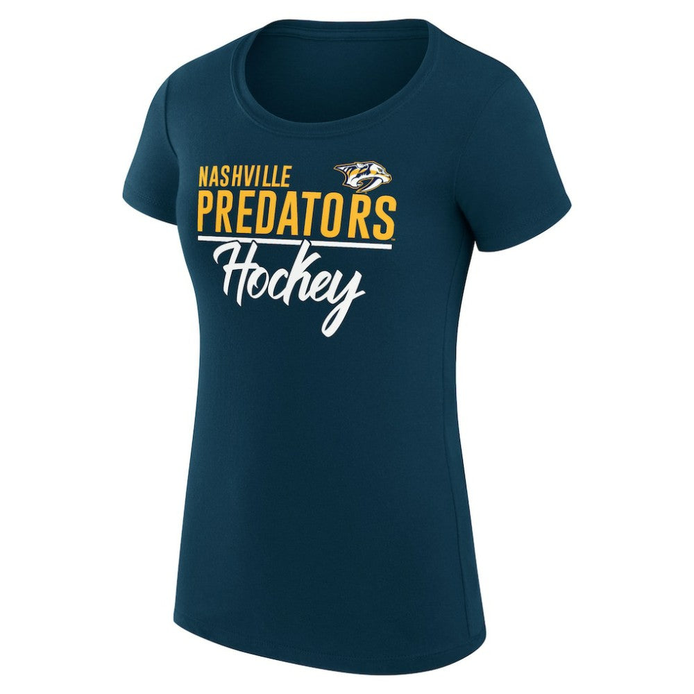 Nashville Predators G-III 4Her by Carl Banks Women's Super-Slim Fit Lightweight Team Sport T-Shirt - Navy T-shirts
