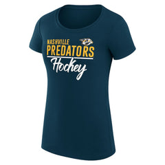 Nashville Predators G-III 4Her by Carl Banks Women's Super-Slim Fit Lightweight Team Sport T-Shirt - Navy T-shirts
