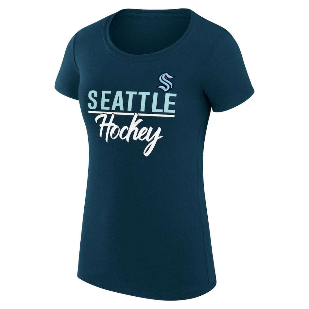 Seattle Kraken G-III 4Her by Carl Banks Women's Super-Slim Fit Lightweight Team Sport T-Shirt - Navy T-shirts