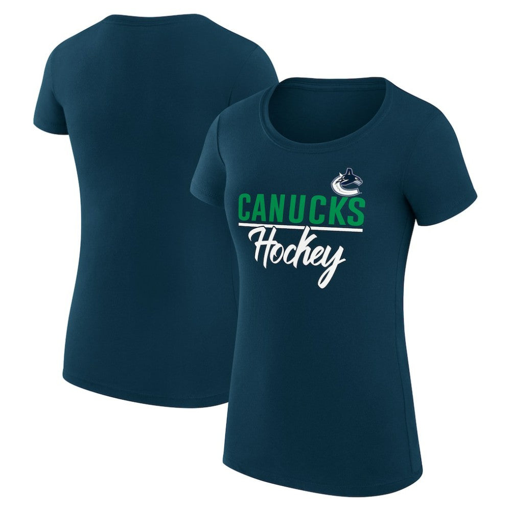 Vancouver Canucks G-III 4Her by Carl Banks Women's Super-Slim Fit Lightweight Team Sport T-Shirt - Navy T-shirts