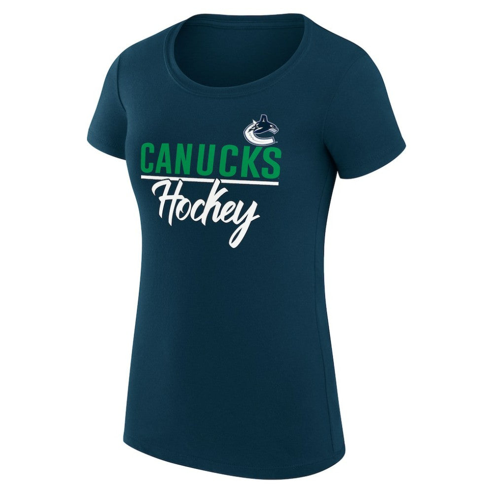 Vancouver Canucks G-III 4Her by Carl Banks Women's Super-Slim Fit Lightweight Team Sport T-Shirt - Navy T-shirts